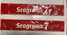 Set Of 2 Brand New Seagram’s  7 Crown Red Bar Rail Mat Pad Home Bar Man Cave picture