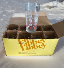 Vintage Owen’s Illinois Glass A Tribute To Service Libby’s Tumbler Set Of 8” Box picture
