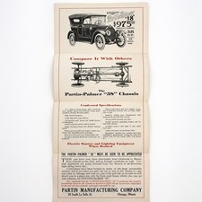 Antique 1914 Partin-Palmer 38 Touring Car Sales Brochure Chicago IL Brass Era picture