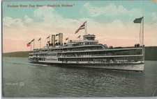 Hudson River Day Boat Hendrick Hudson Valentine Sons NY Steamboat Postcard picture