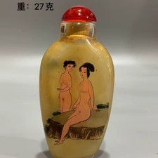 Antique Glass Inner Painted Snuff Bottle, Classical Beauty Painting picture