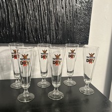 Vintage NOS 6 Piece Set Michelob Dry Beer Pilsner Drinking Glasses picture