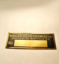 WAILES DOVE HERMISTON CORP, Westfield, NJ - Vintage ID Manufacture PLATE 1947 picture