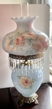 Elegant Large Gone With The Wind Lamp Hand Painted Signed picture