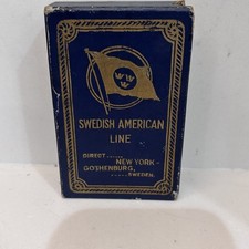 Vintage 1930’s Swedish American Ocean Line Playing Cards  52+3 Jokers Bridge Box picture