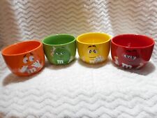 (4) Piece Set Small M&M Colorful Soup Bowls Candy Dishes Collectibles picture
