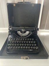 Vintage 1936 Underwood Universal Portable Typewriter  Black w/ Case Untested picture