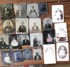 1800s Antique Victorian Tintypes, glass negatives, cabinet photos Lot assortmen picture