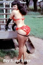 BETTIE PAGE 4x6 Photo Classic Hollywood Beauty 50s Movie Star Reprint Print picture