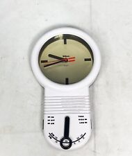 Vintage Wilson Sports Wall Clock Am/Fm Radio Retro White/Gold TESTED WORKS picture