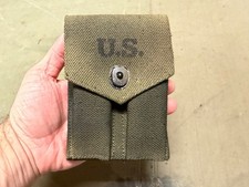 WWII US ARMY M1911 M1911M1942 .45 PISTOL AMMO POUCH- AGED WEATHERED FOR FILM USE picture