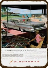 1957 OLDSMOBILE STARFIRE 98 Car Vintage-Look-Edge DECORATIVE REPLICA METAL SIGN picture