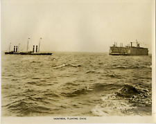 Canadian Navy, Montreal Floating Dock Vintage Silver Print. Vintage ship. Navir picture