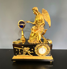 The Franklin Mint Angel of the New Age Desk Clock Analog Roman Numerals Metal picture