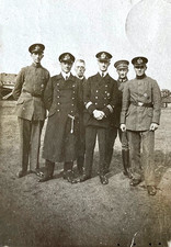 RARE POST-WW1 GERMAN REICHSMARINE U-BOAT CAPTAIN + OFFICERS PHOTO POSTCARD RPPC picture