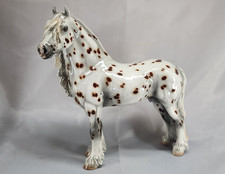 Cheval Ceramics Porcelain Fresian Brown and White Appaloosa Leopard Draft Horse picture