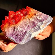 5.26LB Rare natural yellow crystal cluster flower yellow crystal block repair picture