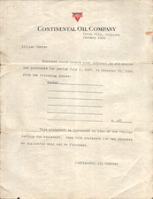 1934 CONOCO CONTINENTAL OIL COMPANY Ponca City, Oklahoma letter to share holder picture