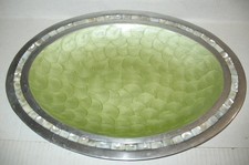 Julia Knight 18”  CLASSIC INLAID PEARLIZED ENAMEL TRAY/ PLATTER picture