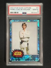 2022 Topps Chrome Sapphire Star Wars Mark Hamill Luke Skywalker #57 PSA 10 picture