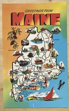 Large Letter Greetings from Maine Vintage postcard vertical picture