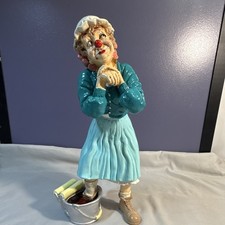 Vintage Judi's Pastime Carol Burnett Clown Maid Figurine 1983 Mop Bucket picture