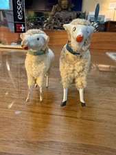 Antique German Stick Leg Woolly Sheep Christmas Putz Toy Figure 3