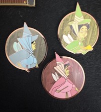 Sleep beauty Fairies Fantasy pin set Flora Fauna Merryweather LE Retired Artist picture