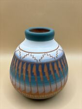 Navajo Terra Cotta Clay Pot Pottery Vase Signed Agnes Woods picture