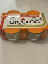 Set of 4 Vintage Arcoroc France Arctic Cut Hi-Ball Old Fashion Rocks Glass NOS picture