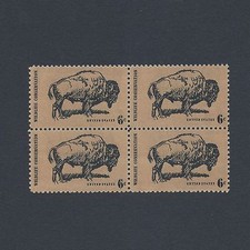 Wildlife Conservation: The Buffalo - Vintage Mint Set of 4 Stamps 56 Years Old picture