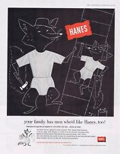1956 HANES MEN'S UNDERWEAR with FOX Original Magazine Ad picture