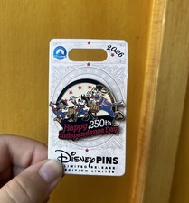 2026 Disney Parks Happy 250th Independence Day Mickey, Donald, & Goofy LR Pin picture