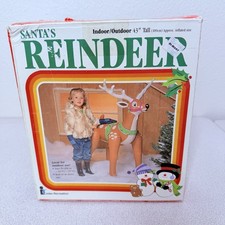 Vtg 1989 Intex Santa’s Reindeer Inflatable 43” Christmas Yard Decor NOS New picture