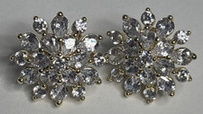 Stauer DiamondAura Starburst Stud Earrings | 14K Gold Finished Over Brass | NWB picture