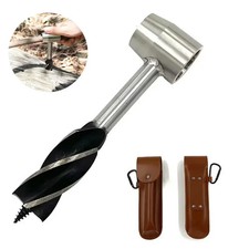Manual Hand Auger Drill Bit Bushcraft Survival Tool Wood Settlers Camping Black picture
