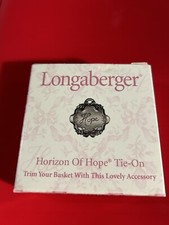 Longaberger 2001 Horizon of Hope Basket Pewter Tie On  NEW in Box  Made in USA picture