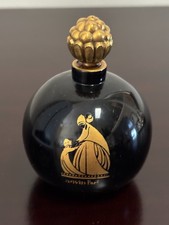 Vintage Jeanne Lanvin Arpege empty perfume round black bottle picture