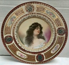 Antique Schwarzburg Royal Vienna Style Constance Portrait Plate Germany Gilt picture