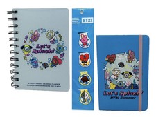 BT21 Let’s Splash Notebook, Monthly/Weekly Planer & Magnetic Bookmarks Set NWT picture
