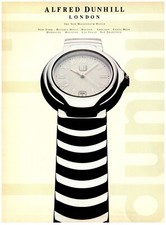 1997 PRINT AD, Alfred Dunhill London New Millennium Watch Striped Band Close-Up picture