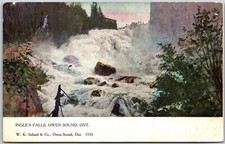 Postcard Owen Sound Ontario c1905 Inglis Falls Split Ring Cancel Kilsyth *as is* picture