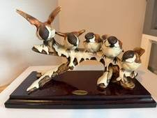 Vintage Giuseppe Armani 0172C Five Birds on a Snow Branch Figurine Italy 1985 picture