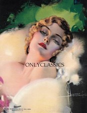 1929 Scarce Rolf Armstrong Pin-Up Print Dreaming Ethereal Art Deco Flapper Girl picture