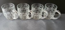 4 x Vintage Half Pint Dimple Tankards Pub Glasses Marked with the Crown & 10 picture