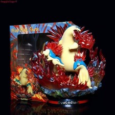 Cartoon Monsters Typhlosion Flame Wheel Figure Statue Model Collection W/Light picture