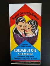 Rare 1936 Sweet Georgia Brown Cocoanut Oil Shampoo Label Valmor Black Americana picture