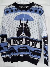 Studio Ghibli My Neighbor Totoro Blue White Sweater Medium picture