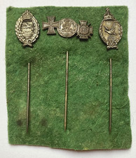 WWI GERMANY PRUSS. PILOT/OBS BADGE 3 PLACE WR CIPHER LAPEL BAR ON ORIG. FELT GRP picture