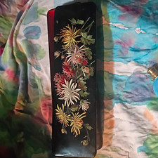 1900s Victorian glove Box Hand Painted Florals picture